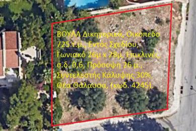 ΒΟΥΛΑ Δικηγορικά, Οικόπεδο 725 τ.μ., Εντός Σχεδίου